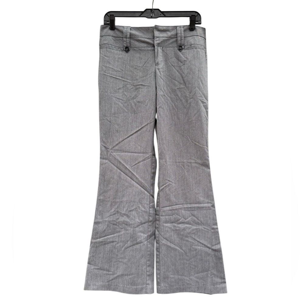 Heart Soul Y2K Business Causual Office Trouser Flare Leg Pants in Grey Size 9
